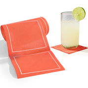Solid Late Sunset Cocktail Napkins White Border