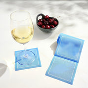 Solid Summer Dreaming Cocktail Napkins White Border